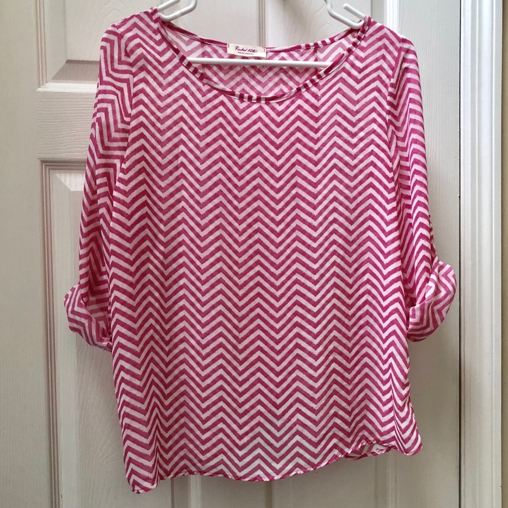 Rachel Kate Pink Blouse with 3/4 length sleeves